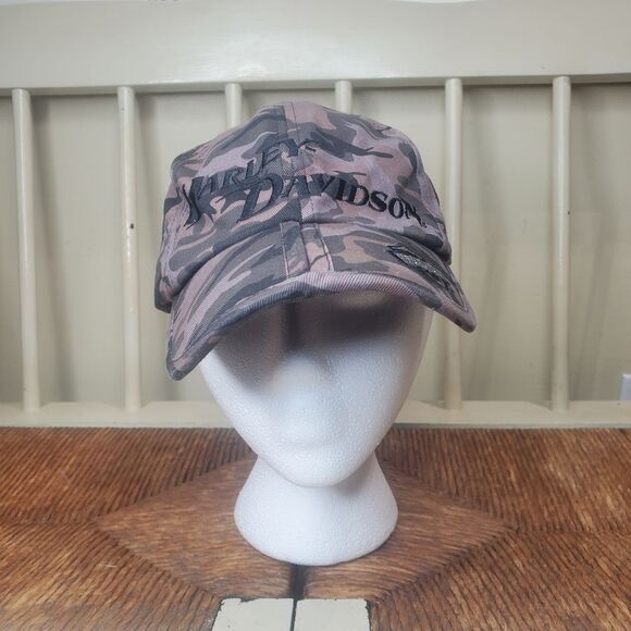 Harley Davidson Camo Cap / Hat Adjustable Strap With Foldable Brim - Picture 1 of 12